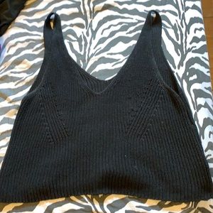 Express size large black knit crop top
